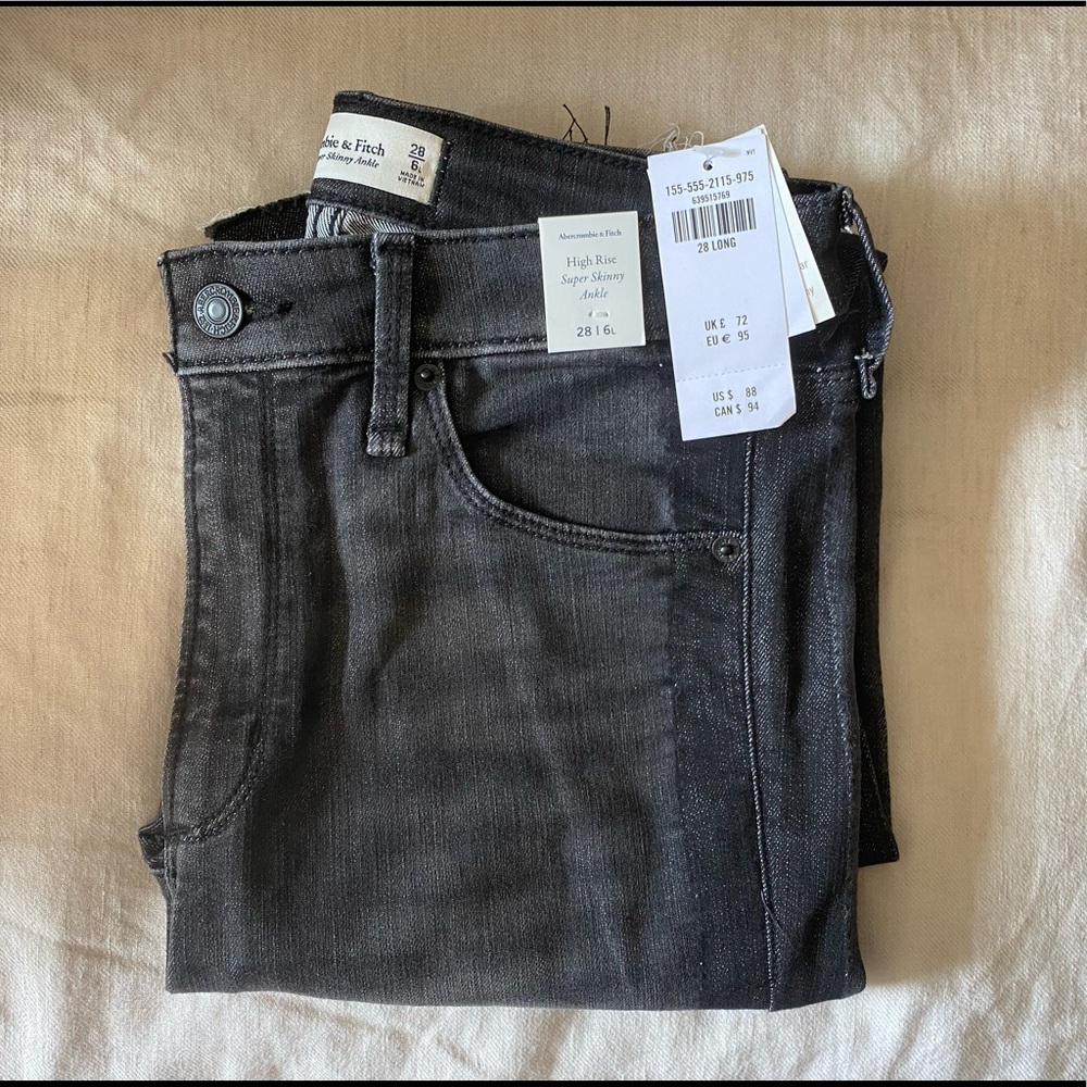 A & Fitch high rise super skinny ankle jeans